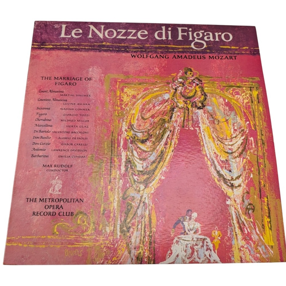 Mozart Le Nozze Di Figaro LP (1956 US MO315) Met Opera Record Club EX/VG